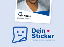 Bild mit Stickertemplate und Aufruf zur Stickercam